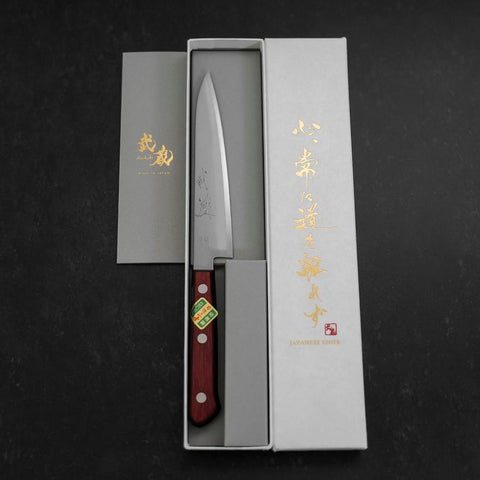 Petty Stainless Clad Blue Super Polished Western Black Red Handle 150mm