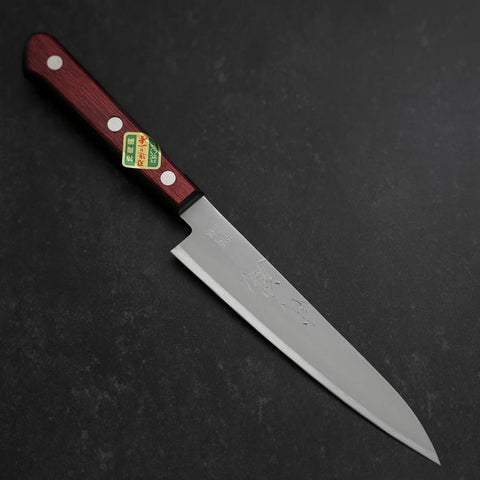Petty Stainless Clad Blue Super Polished Western Black Red Handle 150mm