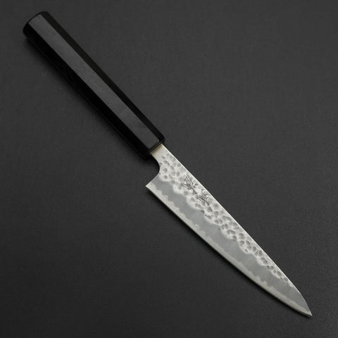 Petty Stainless Clad Blue Super Tsuchime Buffalo Ebony Handle 135mm