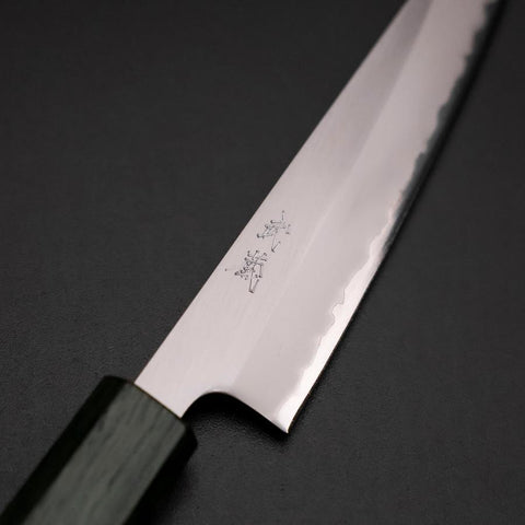 Petty Stainless Clad White Steel #1 Polished Green Urushi Handle 150mm
