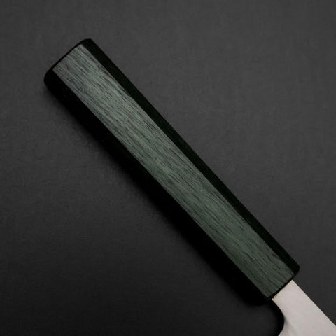 Petty Stainless Clad White Steel #1 Polished Green Urushi Handle 150mm
