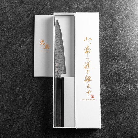Petty VG-10 Damascus Buffalo Ebony Handle 150mm