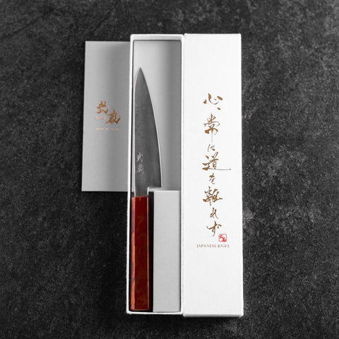 Petty VG-10 Damascus Yamanaka Red Urushi Handle 135mm