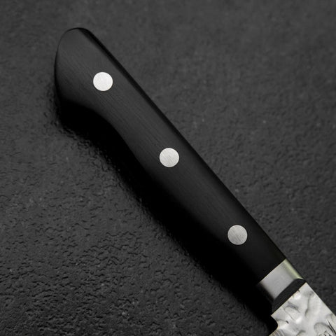 Petty VG-10 Mirror Tsuchime Damascus Western Black Handle 135mm