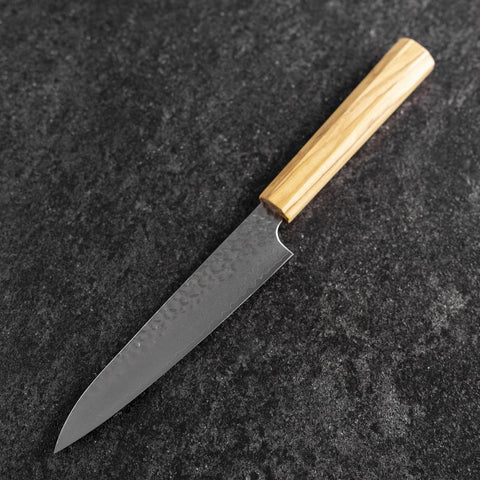 Petty VG-10 Tsuchime Damascus Olive Handle 150mm