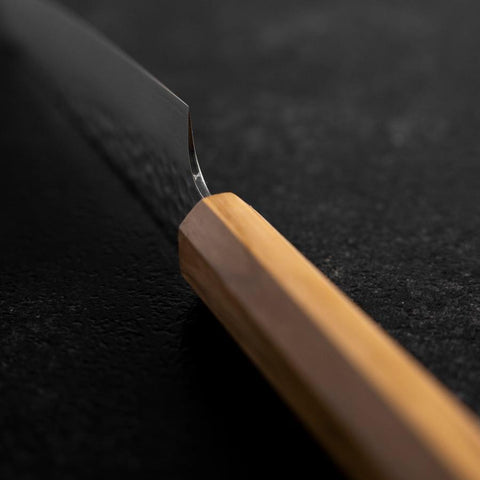 Petty VG-10 Tsuchime Damascus Olive Handle 150mm