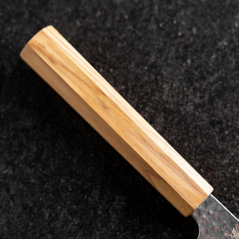 Petty VG-10 Tsuchime Damascus Olive Handle 150mm