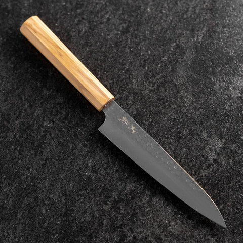 Petty VG-10 Tsuchime Damascus Olive Handle 150mm