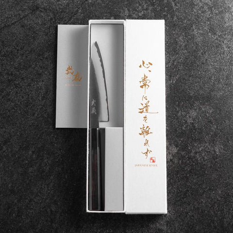Petty White Steel #2 Kurouchi Buffalo Ebony Handle 130mm