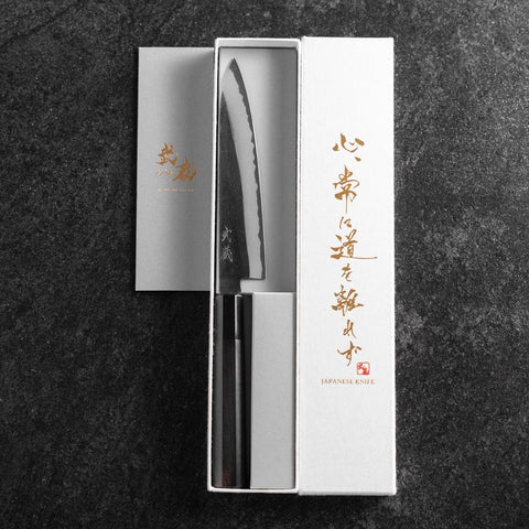 Petty White Steel #2 Kurouchi Buffalo Ebony Handle 160mm