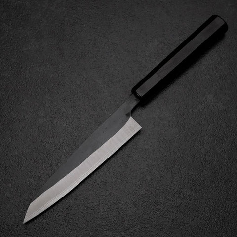 Petty White Steel #2 Stainless Clad Kurouchi Chokin Auspicious Cloud-Sun Buffalo Ebony Handle 150mm