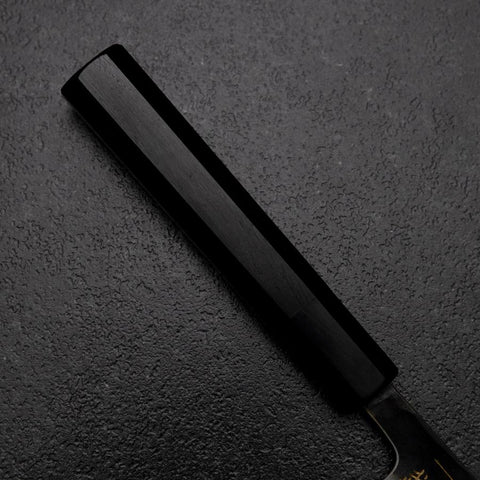 Petty White Steel #2 Stainless Clad Kurouchi Chokin Butterfly Buffalo Ebony Handle 150mm