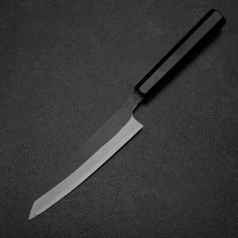 Petty White Steel #2 Stainless Clad Kurouchi Chokin Nami Buffalo Ebony Handle 150mm