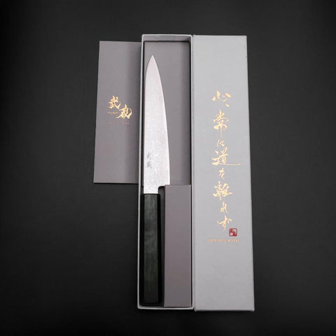 Petty ZA-18 Damascus Green Urushi Handle 150mm