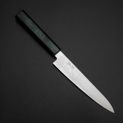Petty ZA-18 Damascus Green Urushi Handle 150mm