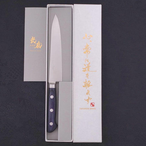 Petty knife AUS-8 Polished Western Blue Handle 150mm