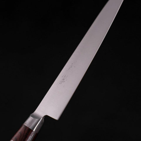 Petty knife AUS-8 Polished Western Brown Handle 130mm