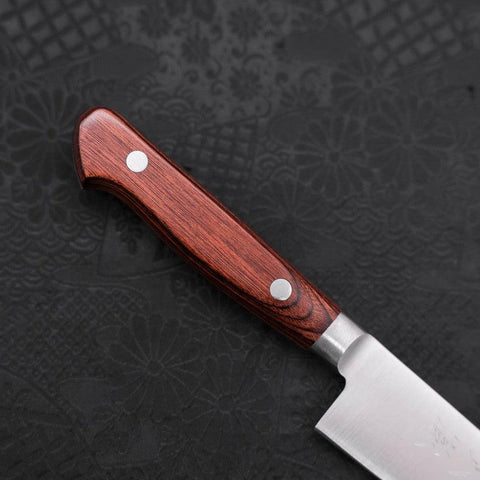 Petty knife AUS-8 Polished Western Brown Handle 130mm
