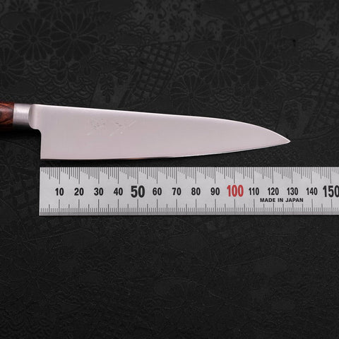 Petty knife AUS-8 Polished Western Brown Handle 130mm