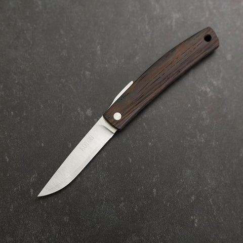 Pocket Knife VG-10 Wenge Outdoor Knives 60mm with Leather Sheath