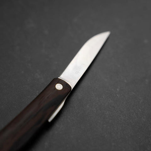 Pocket Knife VG-10 Wenge Outdoor Knives 60mm with Leather Sheath