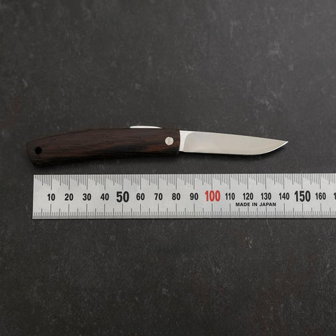 Pocket Knife VG-10 Wenge Outdoor Knives 60mm with Leather Sheath