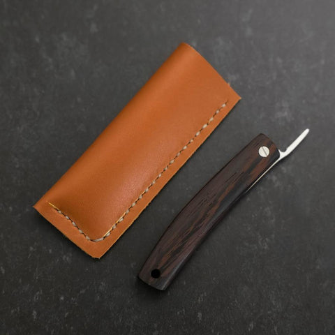 Pocket Knife VG-10 Wenge Outdoor Knives 60mm with Leather Sheath
