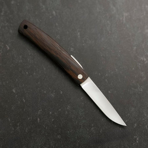 Pocket Knife VG-10 Wenge Outdoor Knives 60mm with Leather Sheath