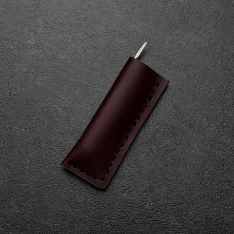 Pocket Knife VG-10 Zelkova Outdoor Knife 60mm with Leather Sheath
