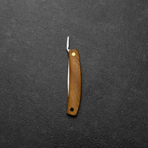 Pocket Knife VG-10 Zelkova Outdoor Knife 60mm with Leather Sheath