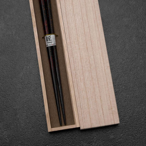 Rokkaku Akira (hexagon) Lacquered Wooden Chopsticks 215mm Red with Paulownia Wooden Box