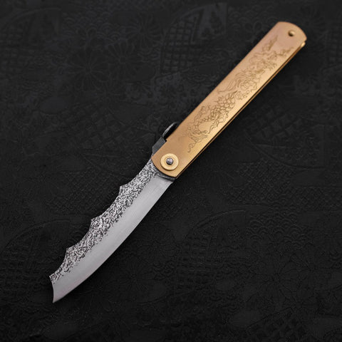 Ryubu-Dragon Brass Higonokami Aogami 120mm