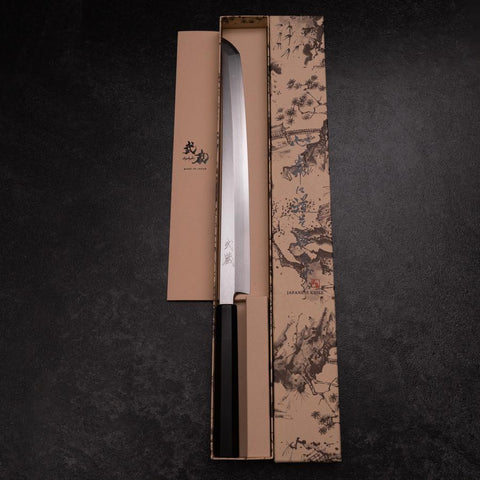 Sakimaru Takohiki Blue Steel #2 Kasumi Buffalo Ebony Handle 300mm