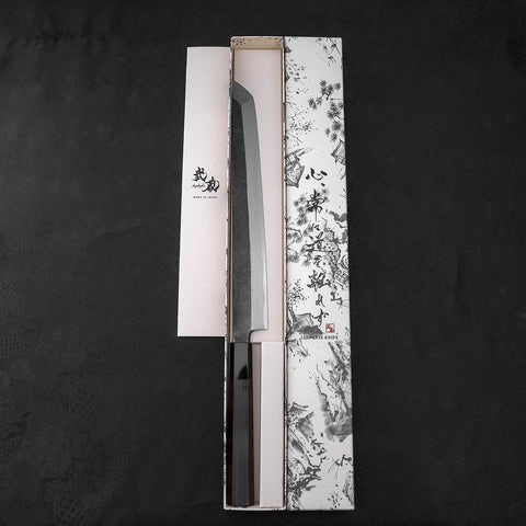 Sakimaru Takohiki Blue Steel #2 Kurouchi Buffalo Wenge Handle 270mm