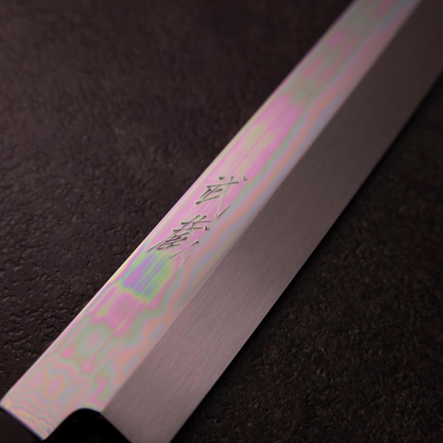 Sakimaru Takohiki White Steel #2 Honyaki Lune-Fuji Eau 270 mm Manche en Buffle et Ébène avec Saya en Magnolia