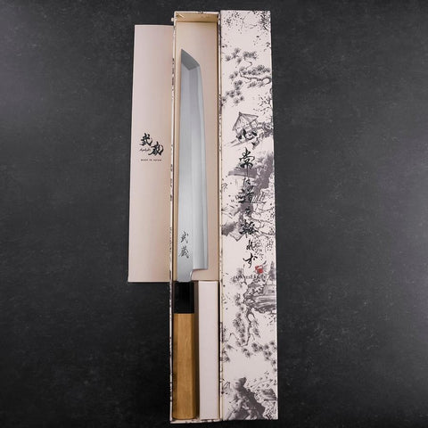 Sakimaru Takohiki White Steel #2 Kasumi Buffalo Teak Handle 270mm