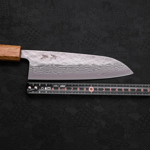 Santoku 440C Nashiji Damascus Yaki Urushi Handle 165mm