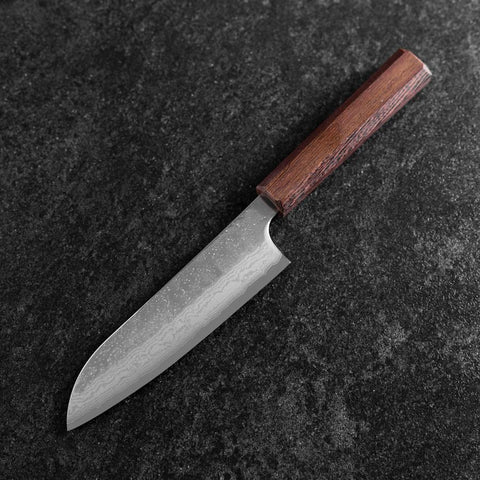 Santoku AUS-10 Nashiji Damasco Mango de Wengué 165mm