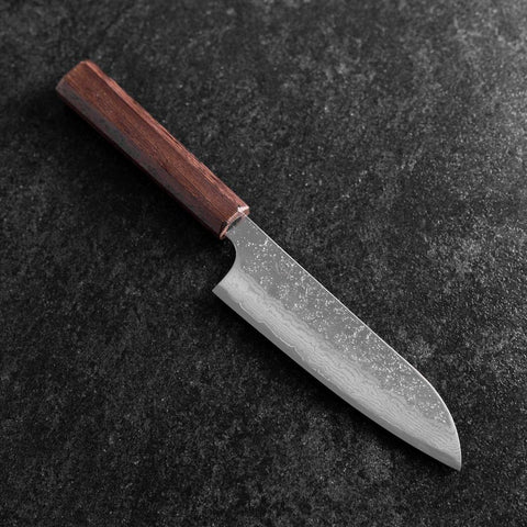 Santoku AUS-10 Nashiji Damasco Mango de Wengué 165mm