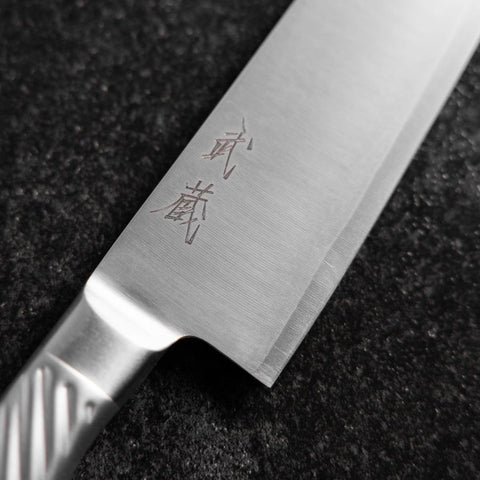 Santoku AUS-10 Polished All-Stainless Handle 165mm