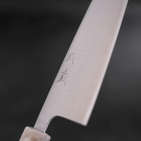 Santoku AUS-10 Polished Ocean Black White Handle 165mm