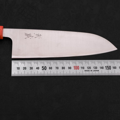 Santoku AUS-10 Polished Ocean Orange & Black Handle 165mm