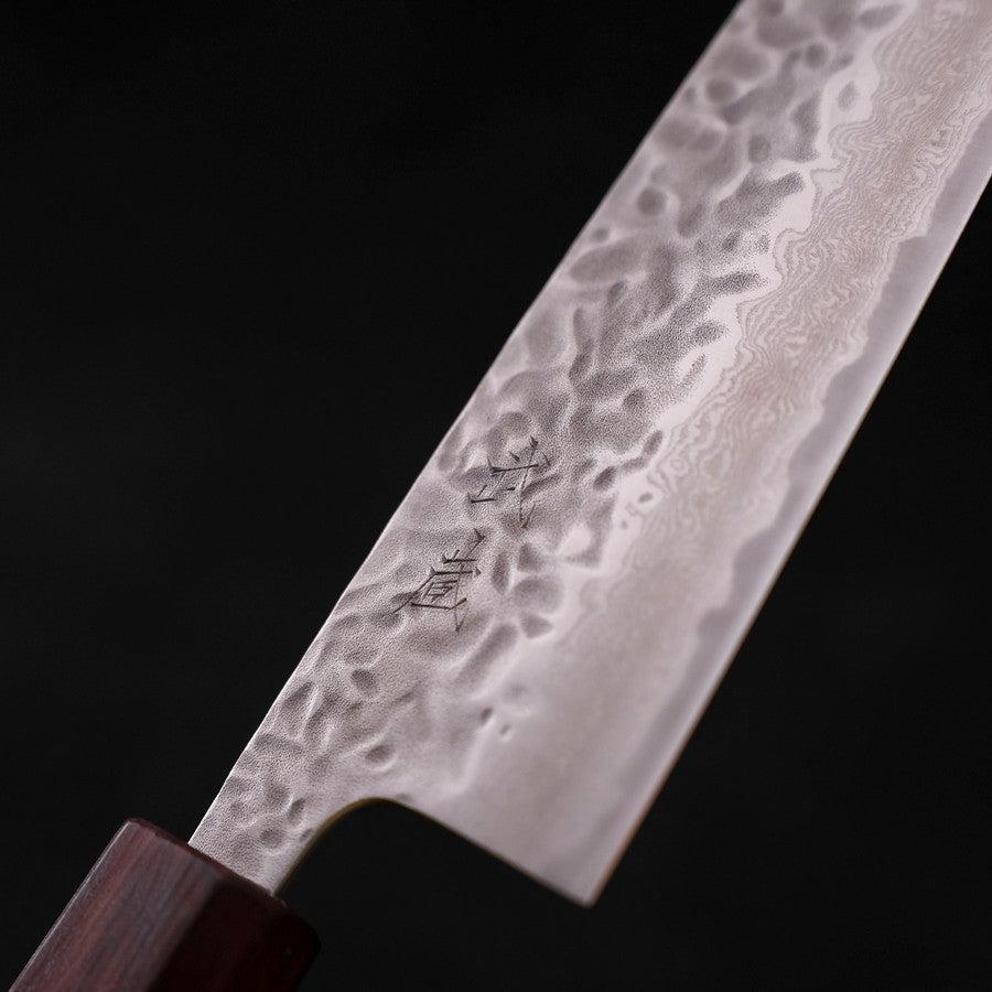 Santoku AUS-10 Tsuchime Damasco Mango Urushi Morado 165 mm