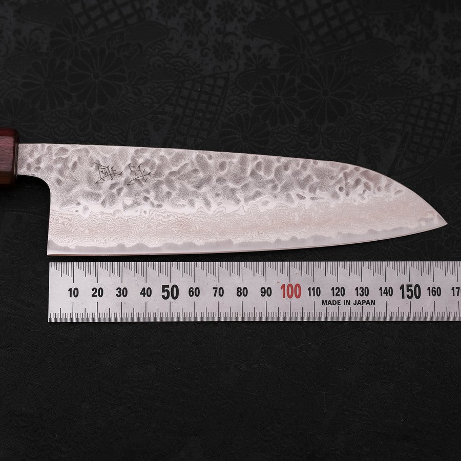 Santoku AUS-10 Tsuchime Damasco Mango Urushi Morado 165 mm