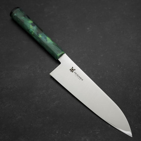 Santoku AUS-8 Polished Ocean Green Handle 180mm