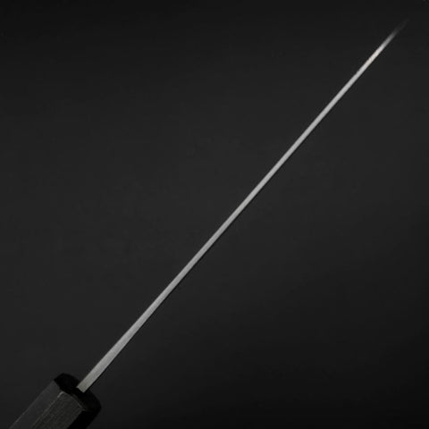 Santoku Blue Steel #1 Stainless Clad Kurouchi Dark Blue Urushi Handle 170mm