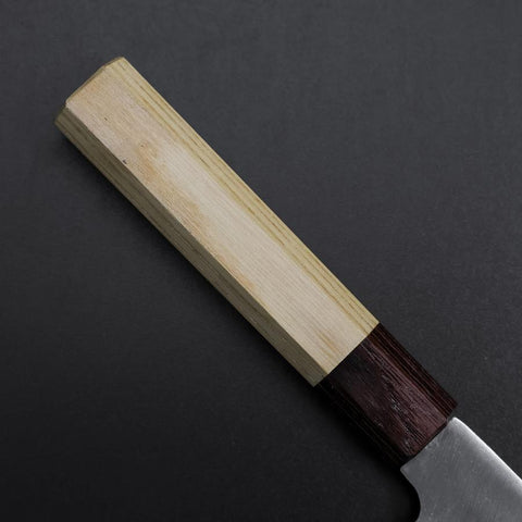 Santoku Blue Steel #1 Stainless Clad Polished Zelkova Handle 165mm