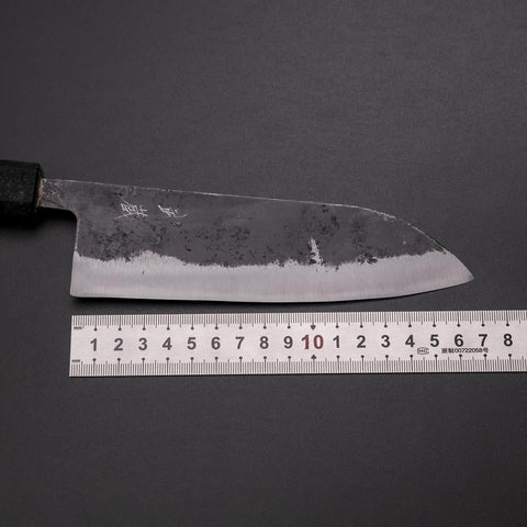 Santoku Blue Steel #2 Kurouchi Black Ishime Urushi Handle 165mm