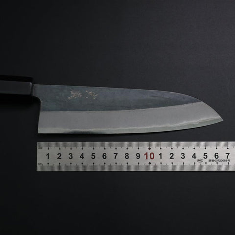 Santoku Blue Steel #2 Kurouchi Buffalo Ebony Handle 165mm