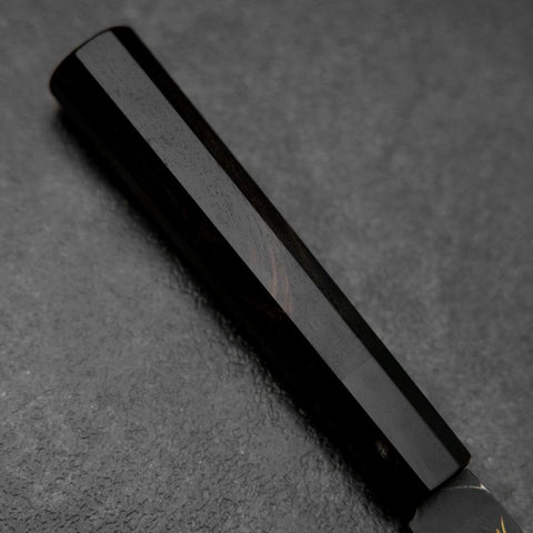 Santoku Blue Steel #2 Kurouchi Chokin Crane Buffalo Ebony Handle 165mm
